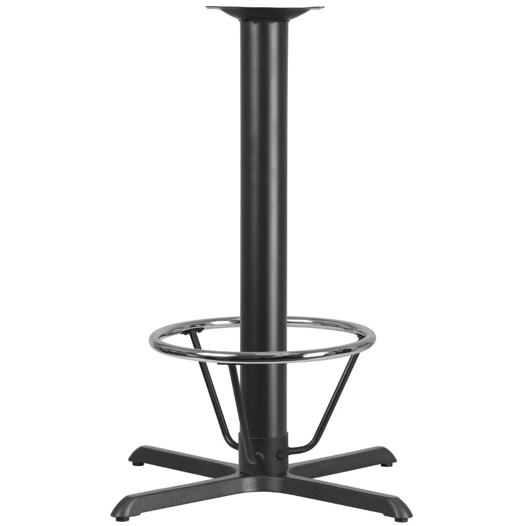 33'' x 33'' Commercial Grade Restaurant Table X-Base with Foot Ring Stand