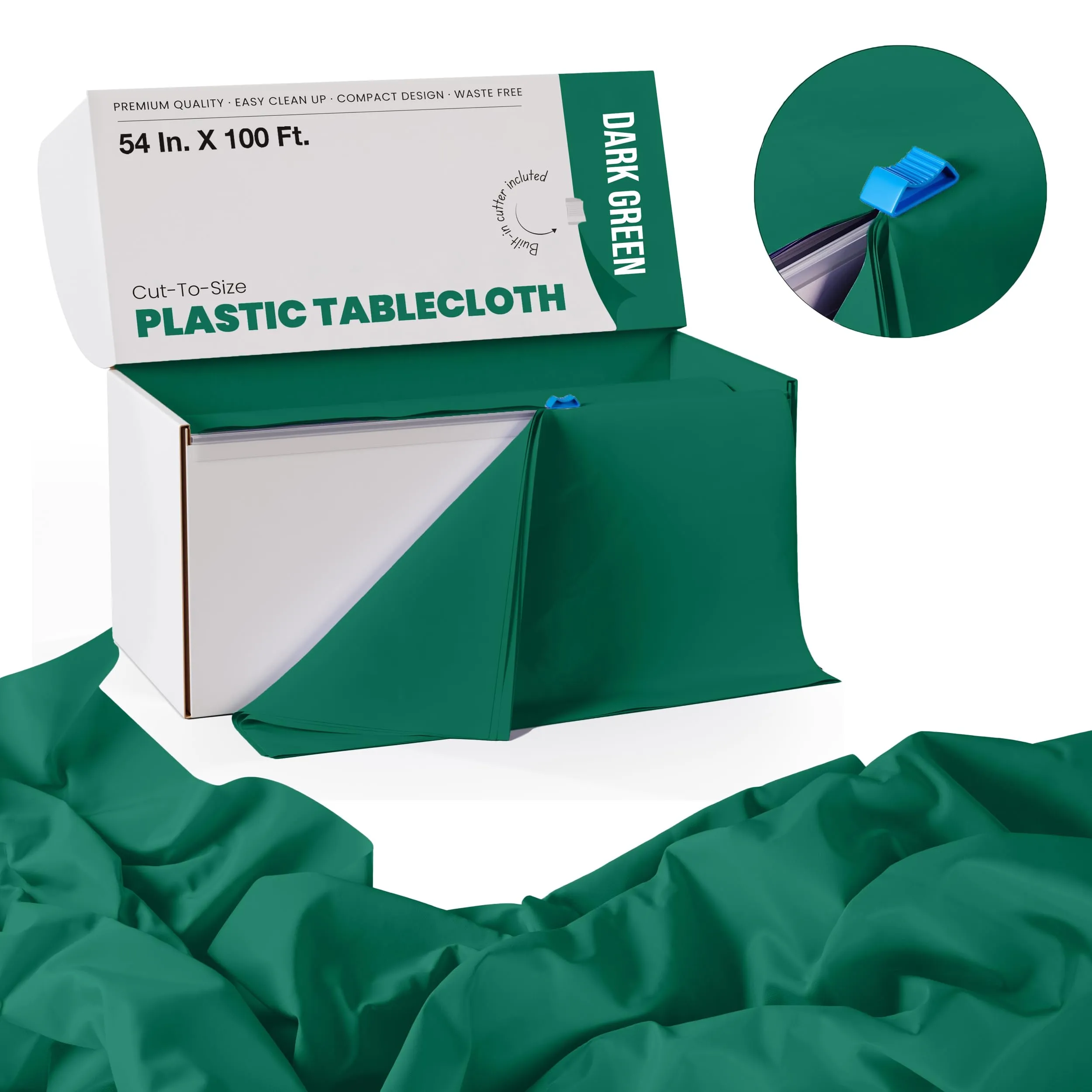 54 In. x 100 Ft. Cut To Size Table Roll | Dark Green