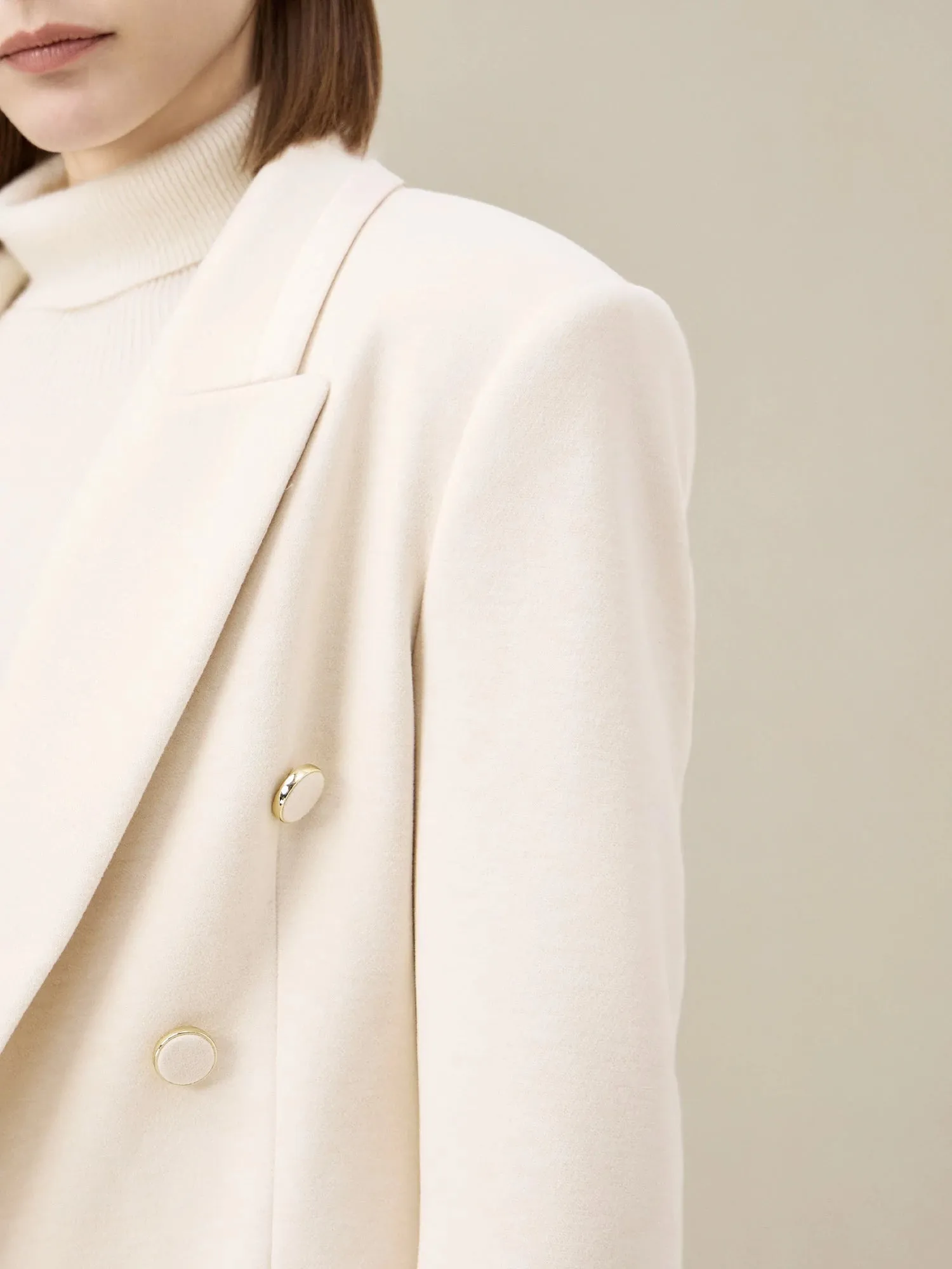 Amoretu Women's Wool Peak Lapel Stretch Blazer