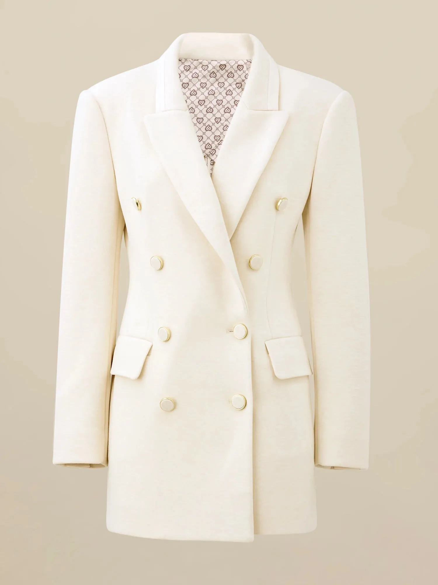 Amoretu Women's Wool Peak Lapel Stretch Blazer