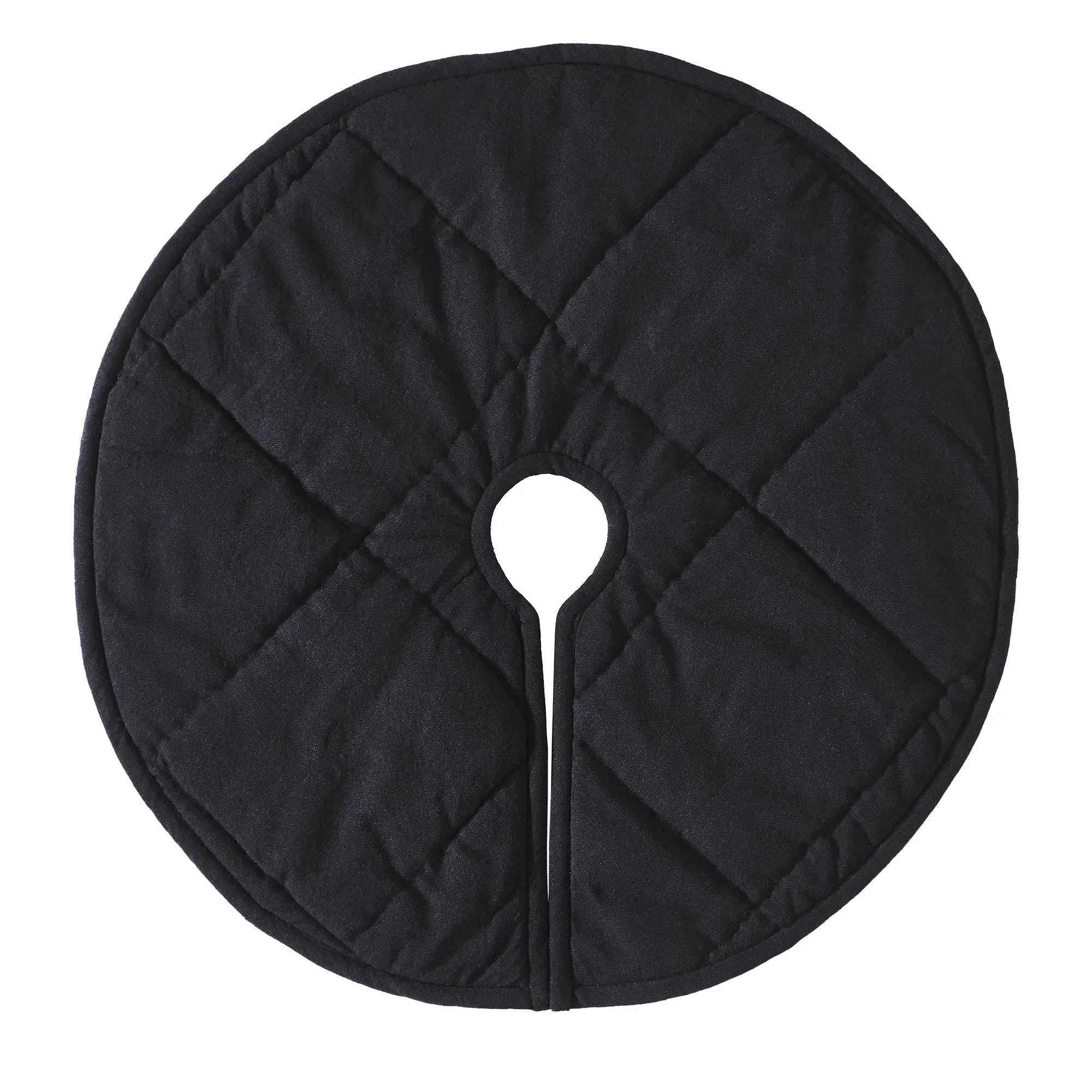 Annie Black Check Christmas Tree Skirt 24" Diameter