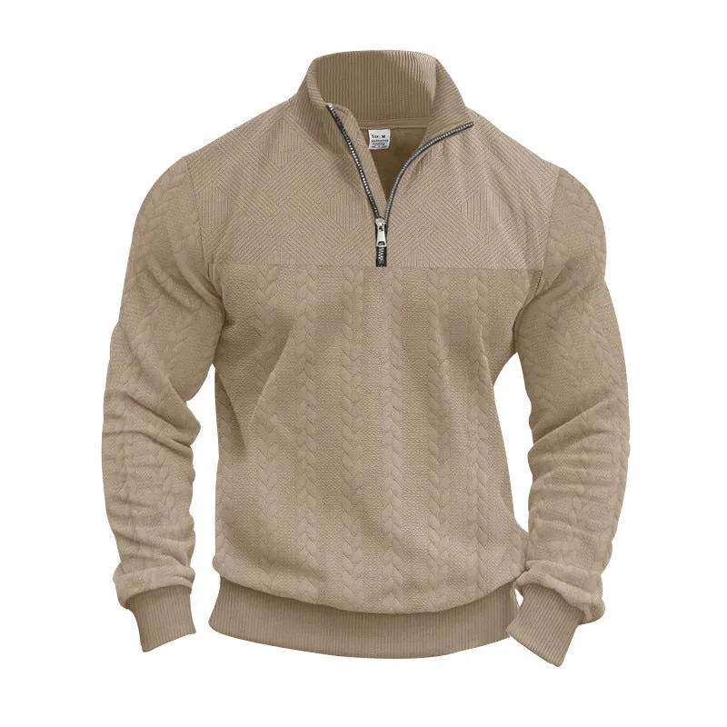 Aule Cable Knit Zip Up Sweatshirt