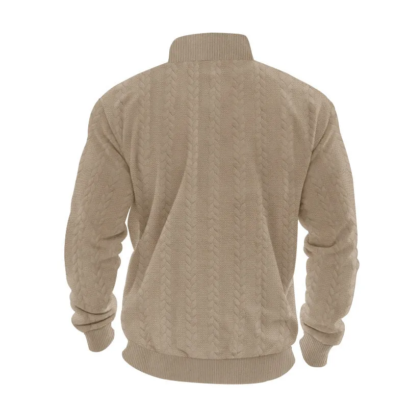 Aule Cable Knit Zip Up Sweatshirt