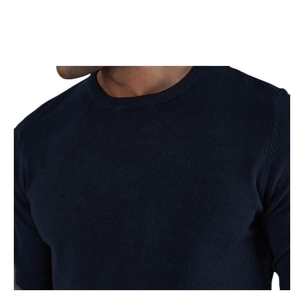 Basic Knit Crew Neck Blue