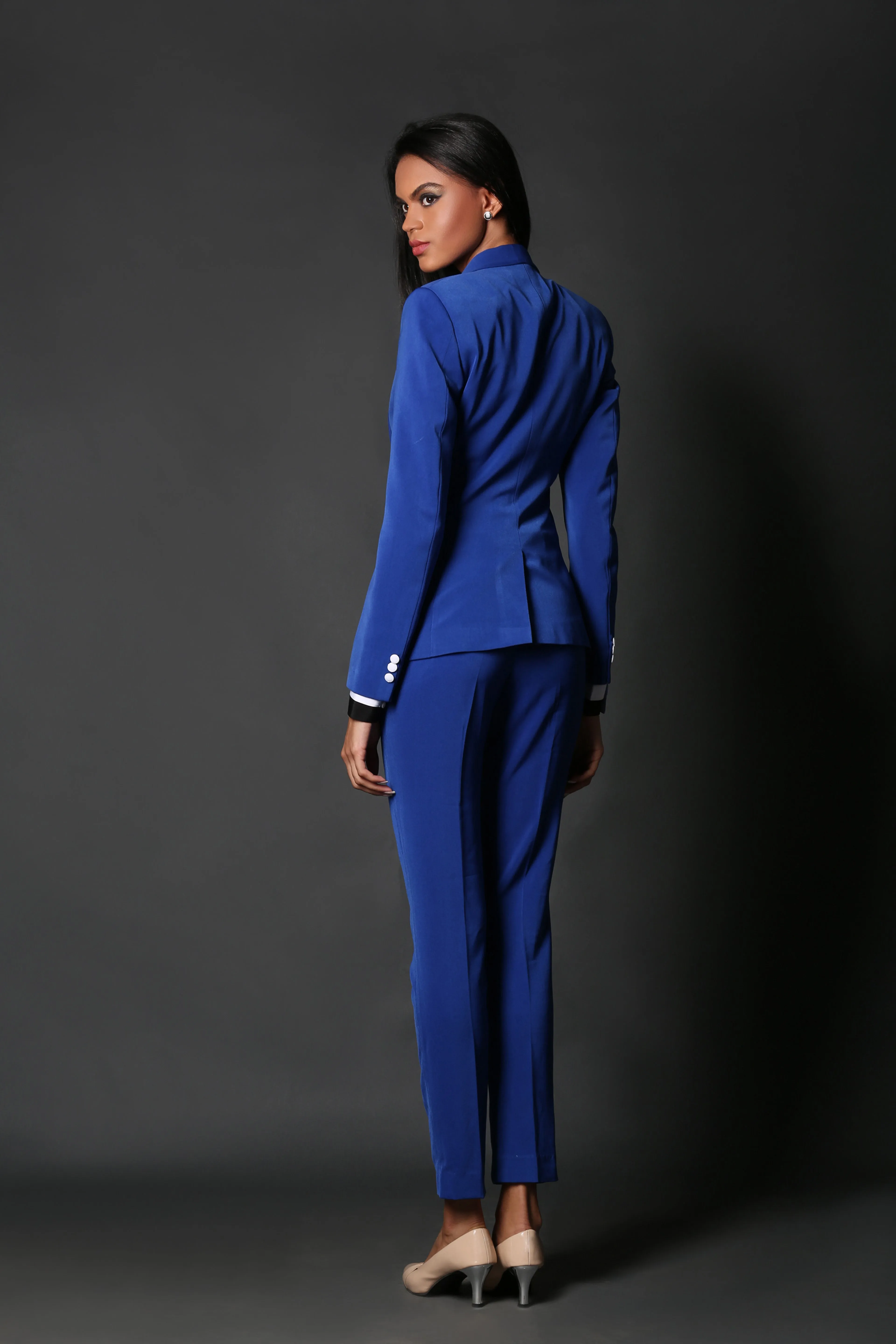 Blue Shawl Collar Blazer
