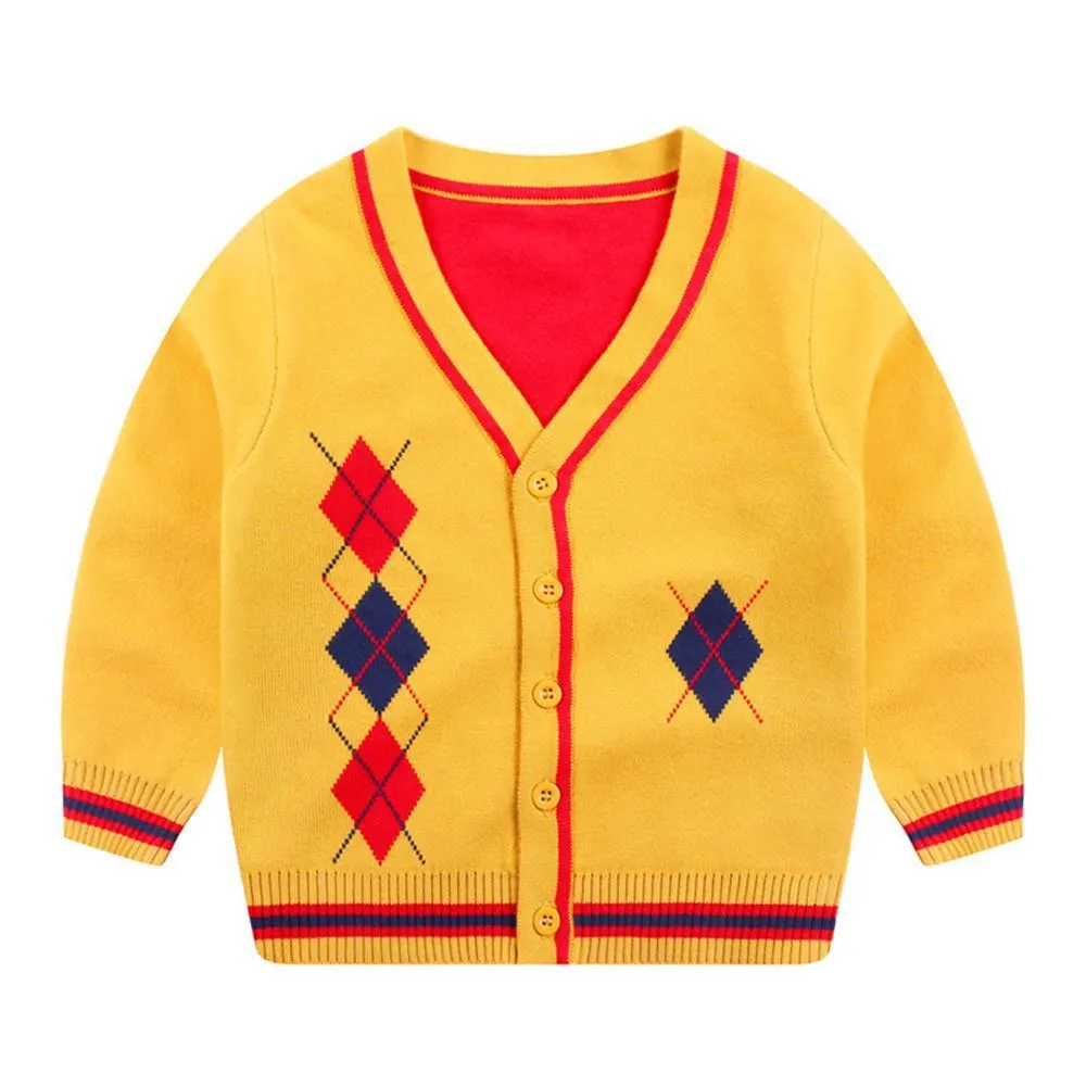 Boys Long Sleeve Cardigan Sweater Jacket