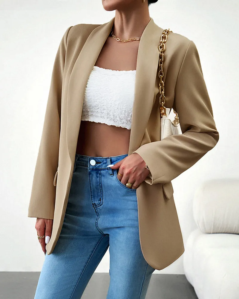 Casual Blazers Open Front Long Sleeve Work Office Blazer Jacket