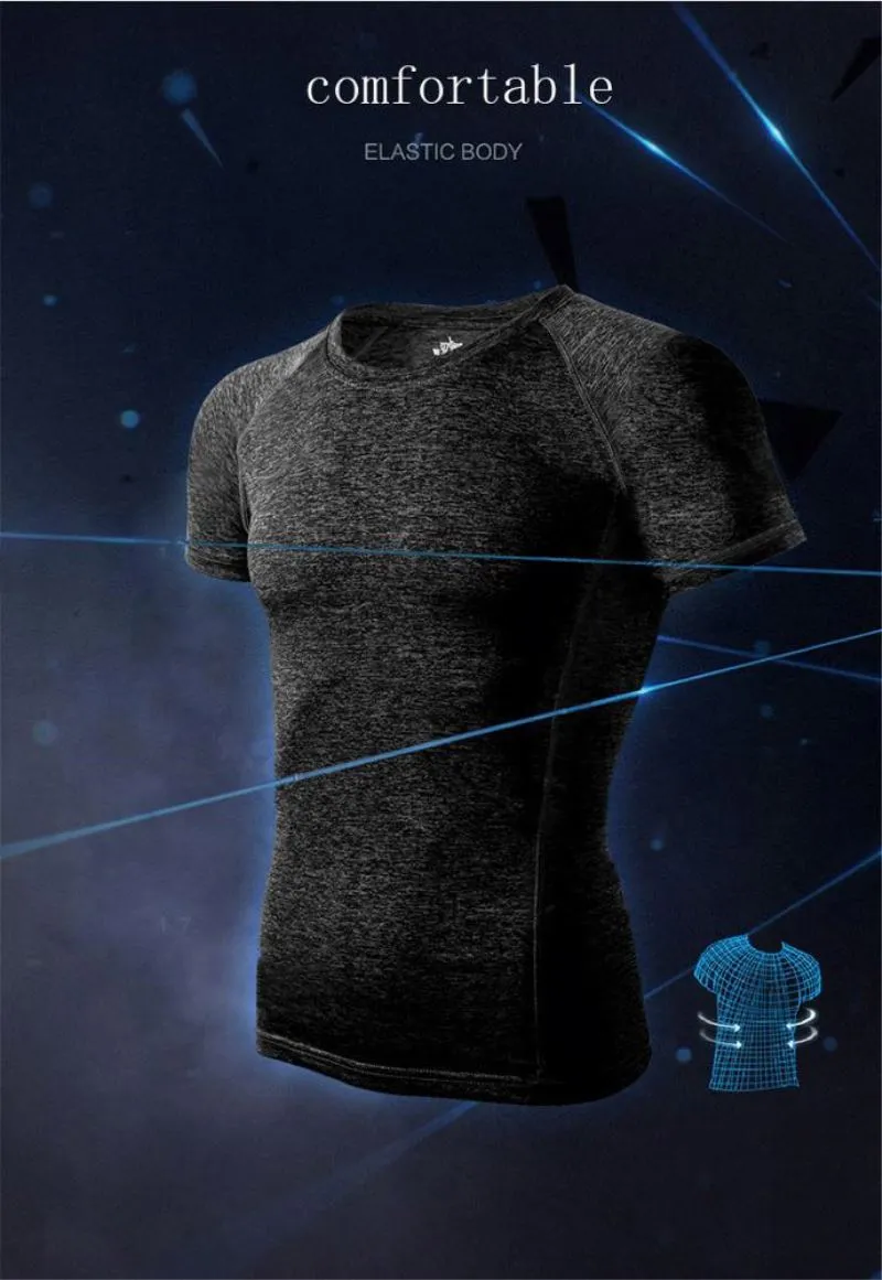 Casual Plain T Shirts Muscle sportswear fitness men