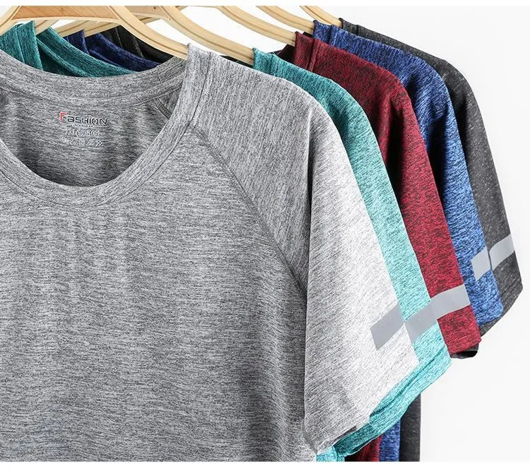 Casual Plain T Shirts Muscle sportswear fitness men