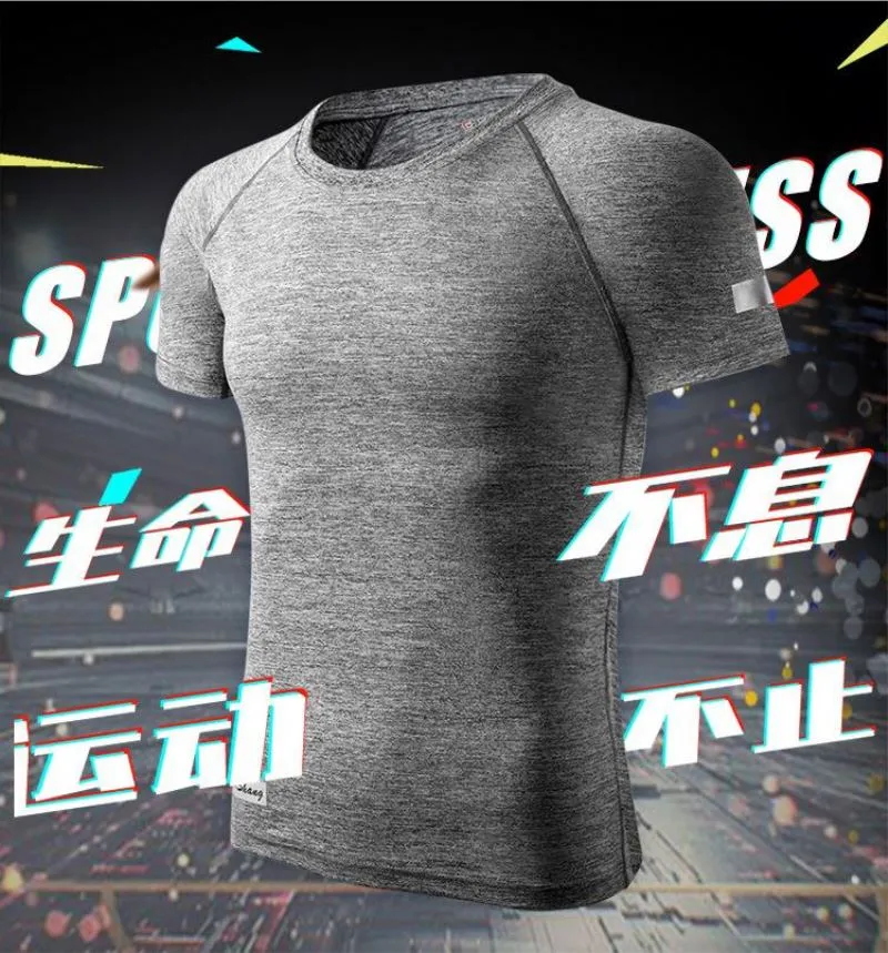 Casual Plain T Shirts Muscle sportswear fitness men
