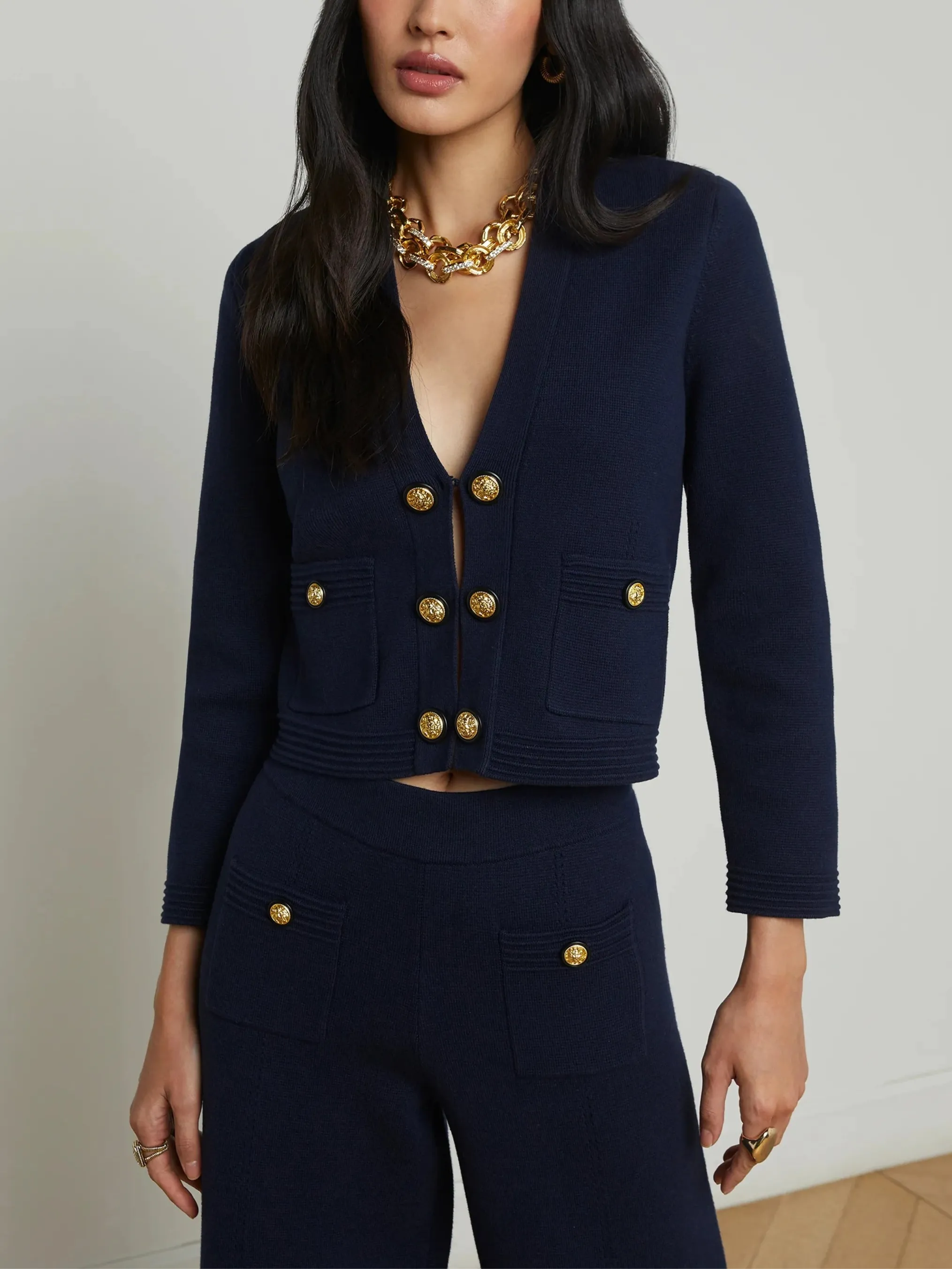 Catie V-Neck Knit Blazer