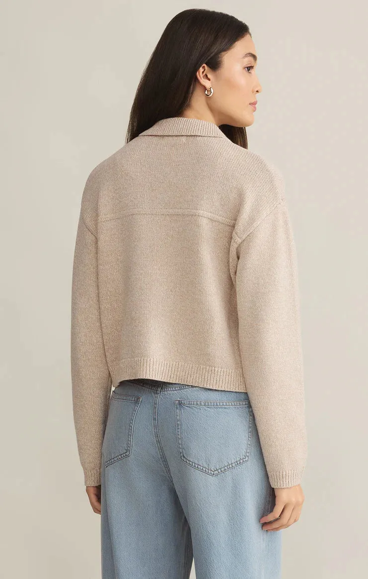 Cielo Sweater Knit Jacket - Parchment