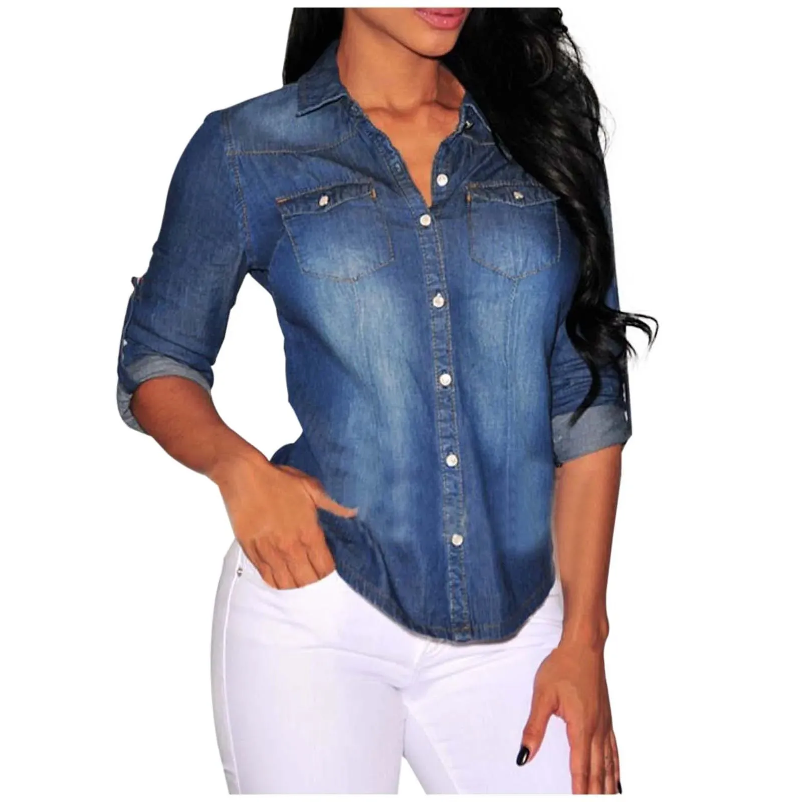 Classic Vintage Denim Blouse