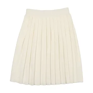 Coco Blanc Ivory Knit Pleated Skirt