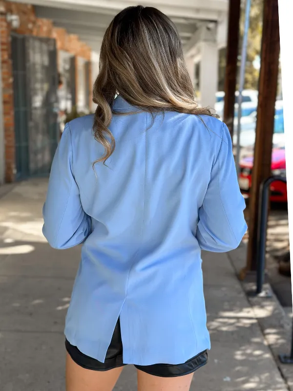 Colored Long Sleeve Boyfriend Blazer