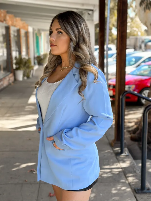 Colored Long Sleeve Boyfriend Blazer