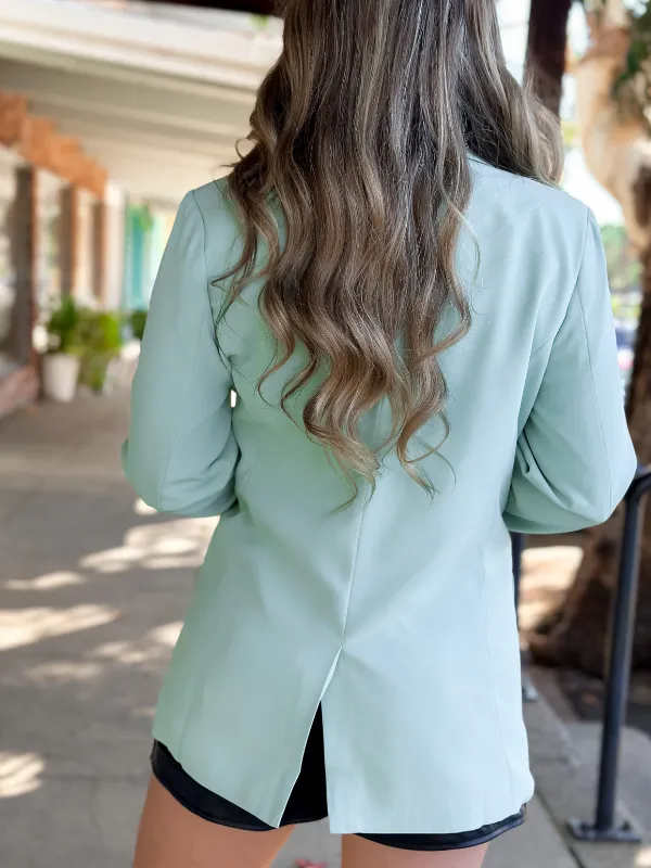 Colored Long Sleeve Boyfriend Blazer
