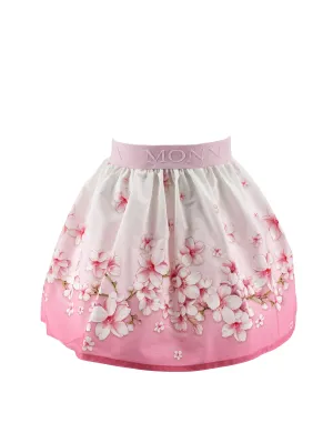 Cotton skirt with flower print