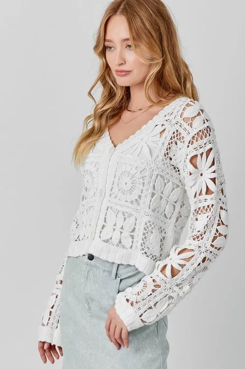 Crochet Button Up Cardigan