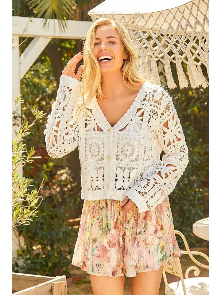 Crochet Button Up Cardigan