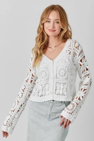 Crochet Button Up Cardigan