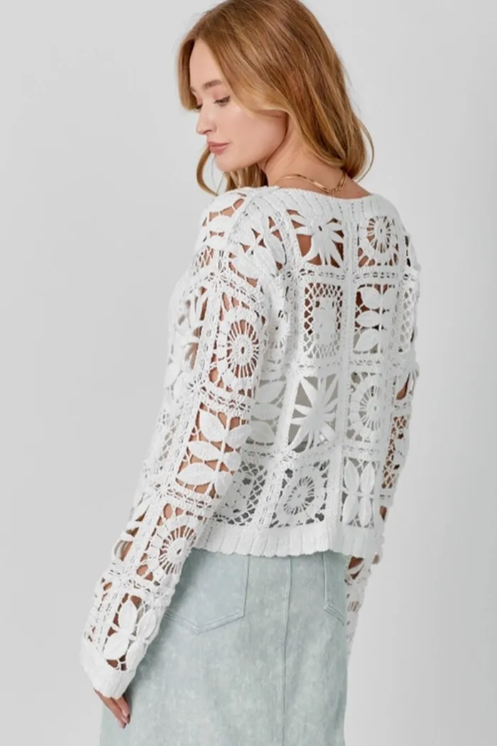 Crochet Button Up Cardigan