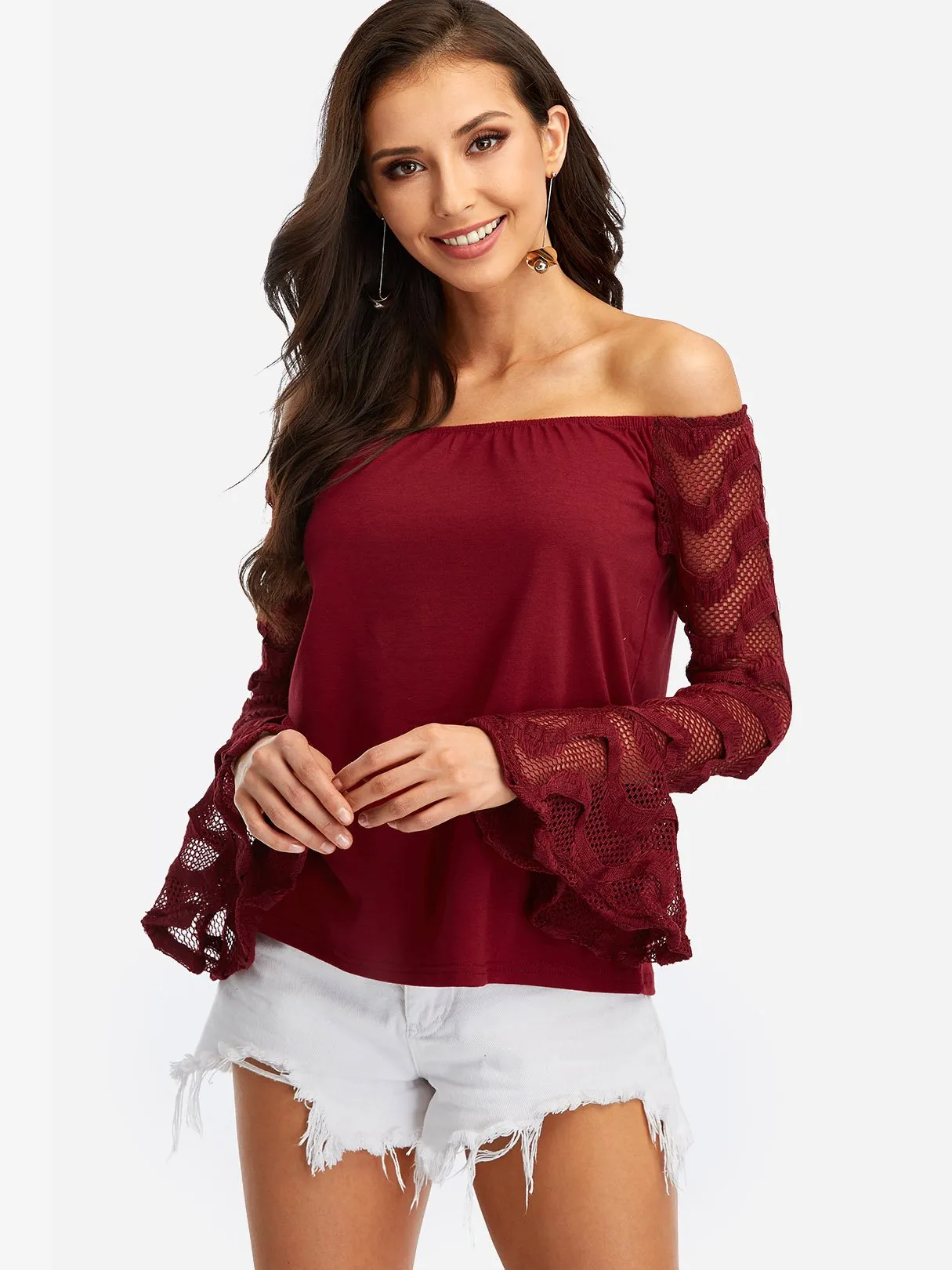Custom Off The Shoulder Long Sleeve Top