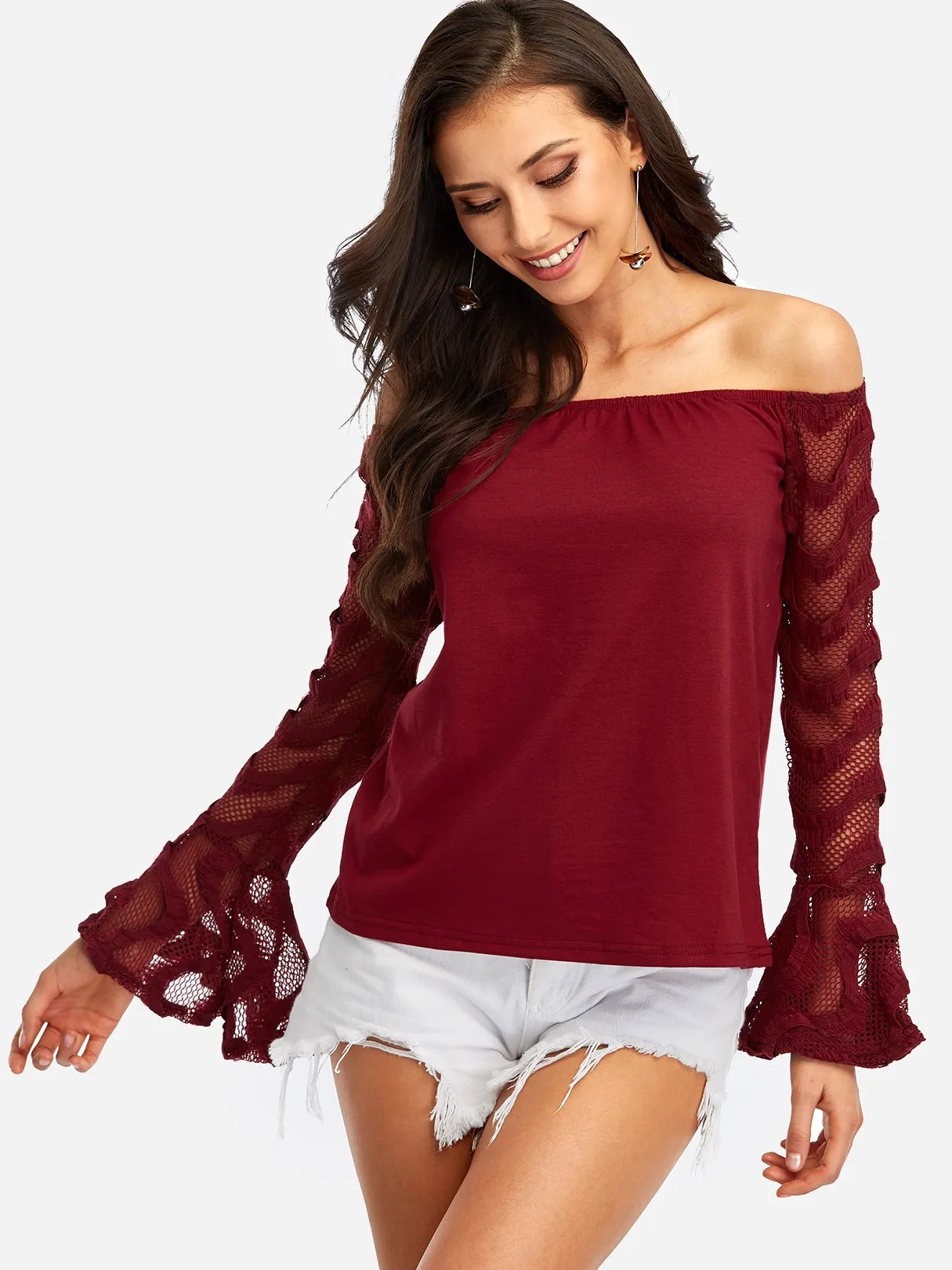 Custom Off The Shoulder Long Sleeve Top