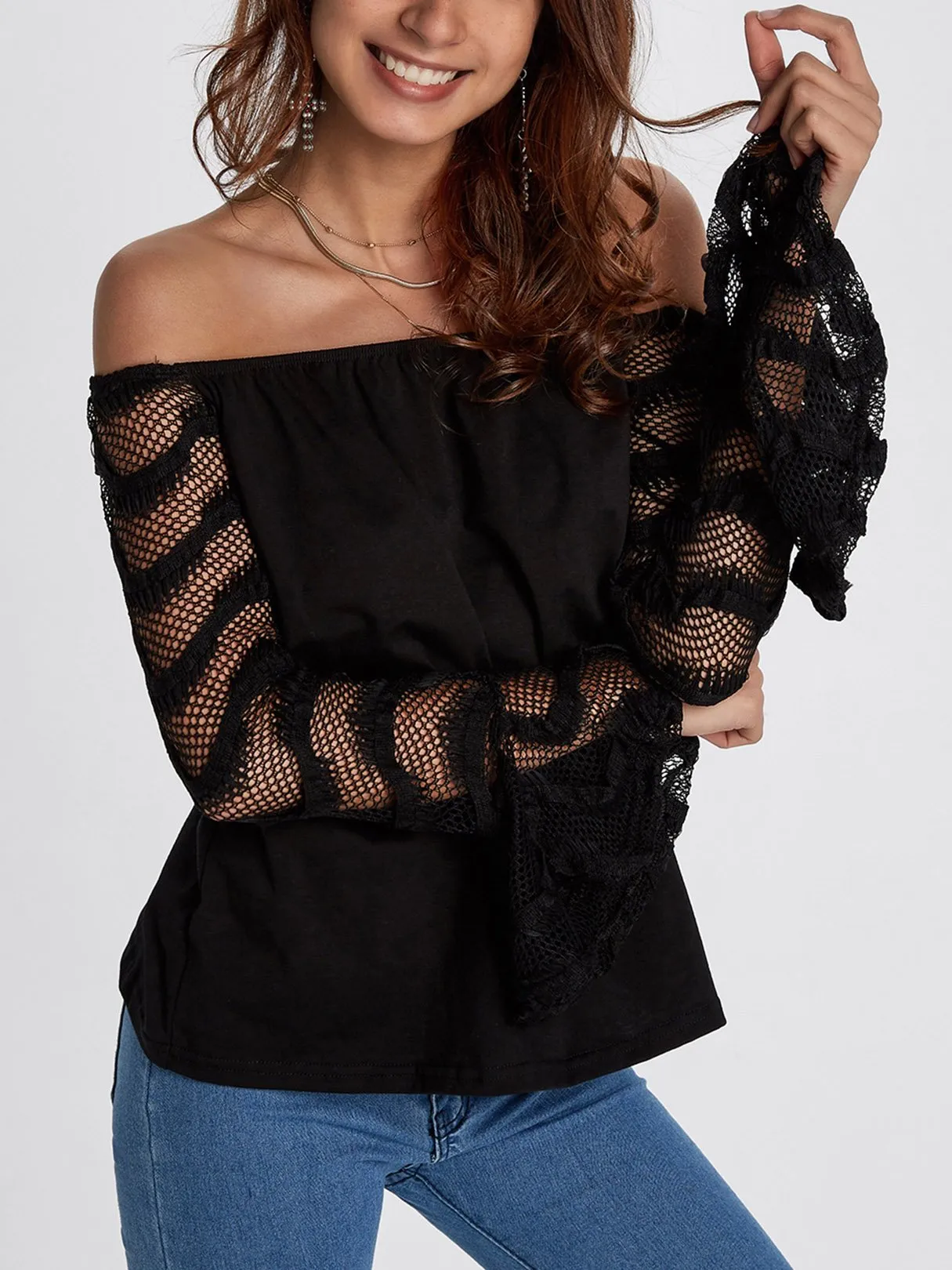 Custom Off The Shoulder Long Sleeve Top