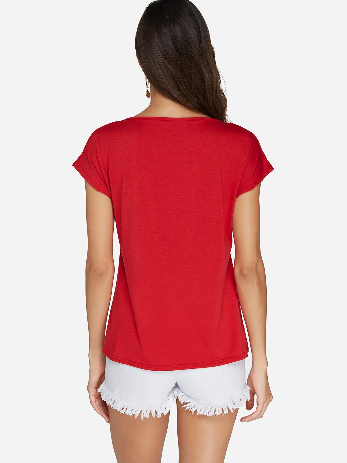 Custom Round Neck Feather Pattern Short Sleeve T-Shirts