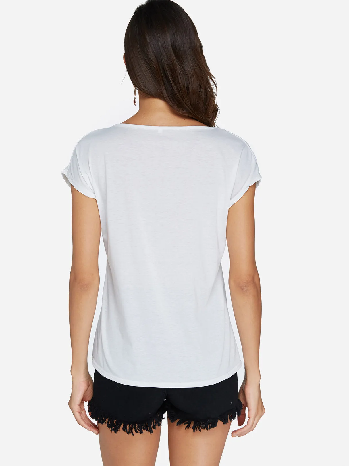 Custom Round Neck Feather Pattern Short Sleeve T-Shirts