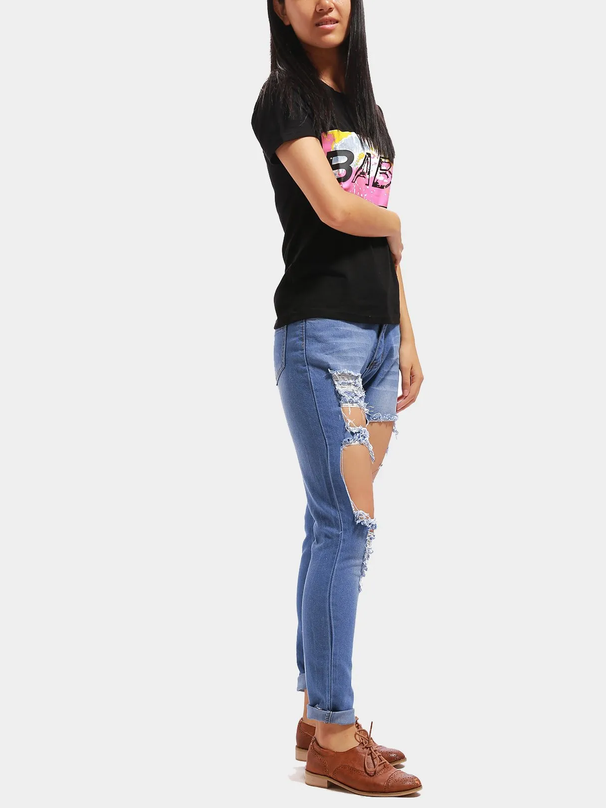 Custom Round Neck Letter Half Sleeve Black T-Shirts