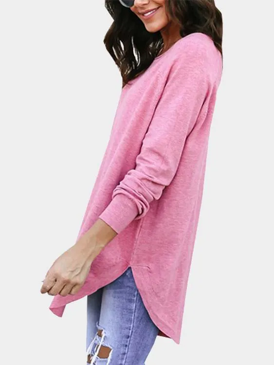 Custom Round Neck Raglan Sleeves Curved Top
