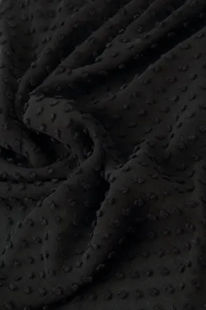 Dotty Balloon Black Midi Silk Skirt