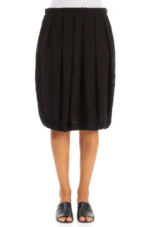 Dotty Balloon Black Midi Silk Skirt