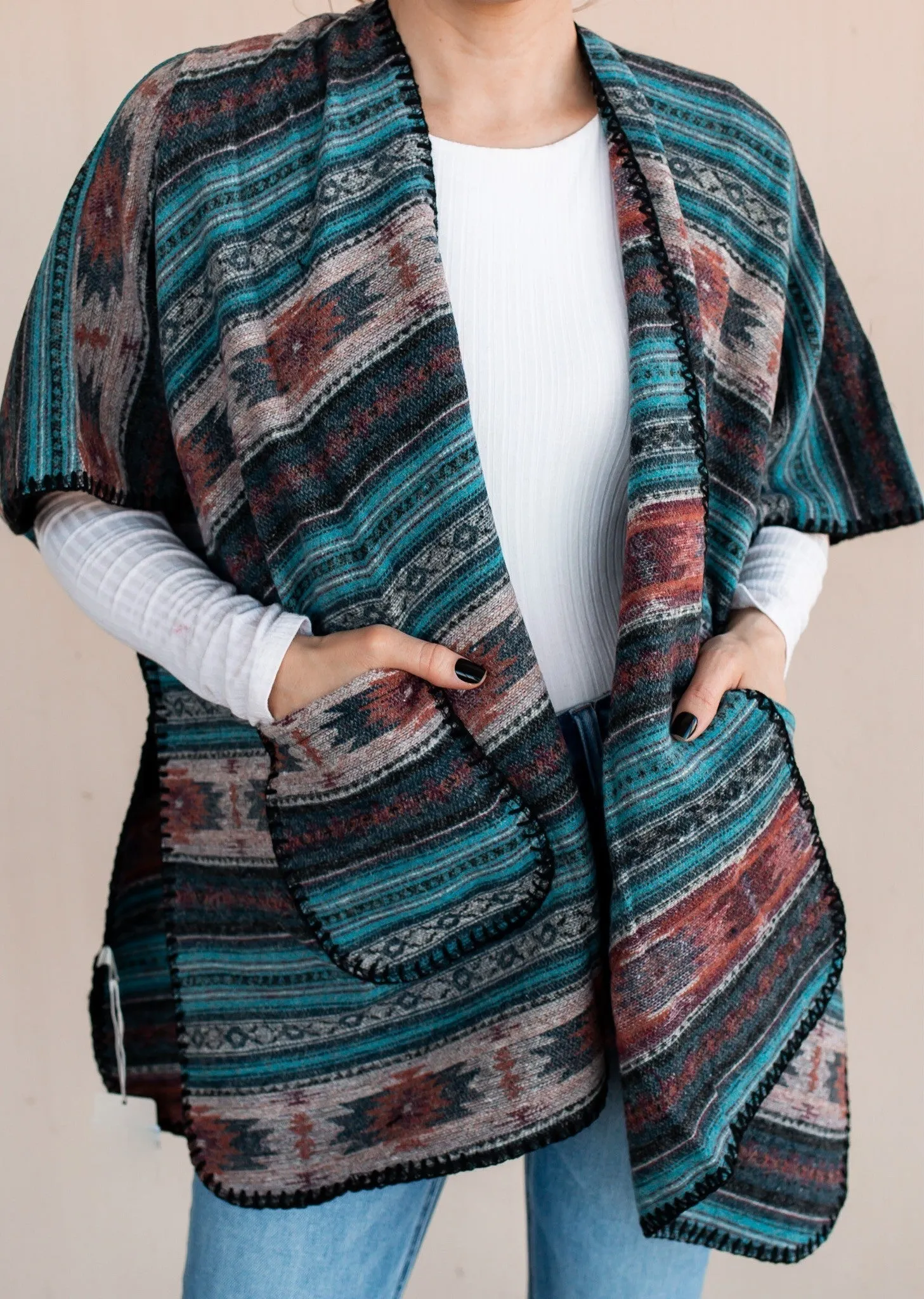 Fall Dreams Aztec Double Pocket Kimono | Pre-Order