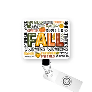 Fall Festivities Collage Pop Topper Swapfinity Retractable ID Badge Reel