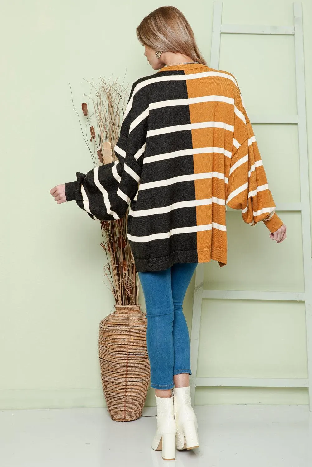 Fashion Meets Comfort Striped Drop Shoulder Top