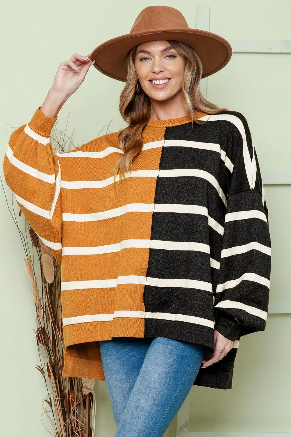 Fashion Meets Comfort Striped Drop Shoulder Top