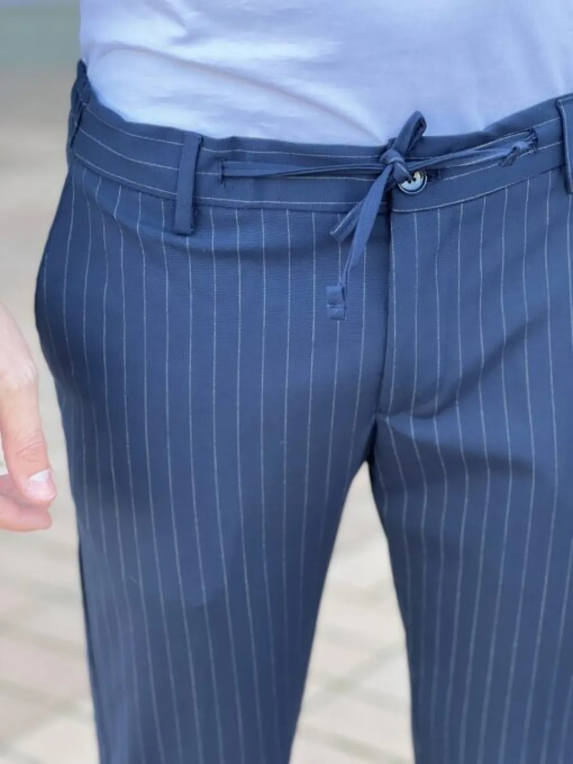 Fashion Men's Suit Pants Stripe Regular Fit Trousers