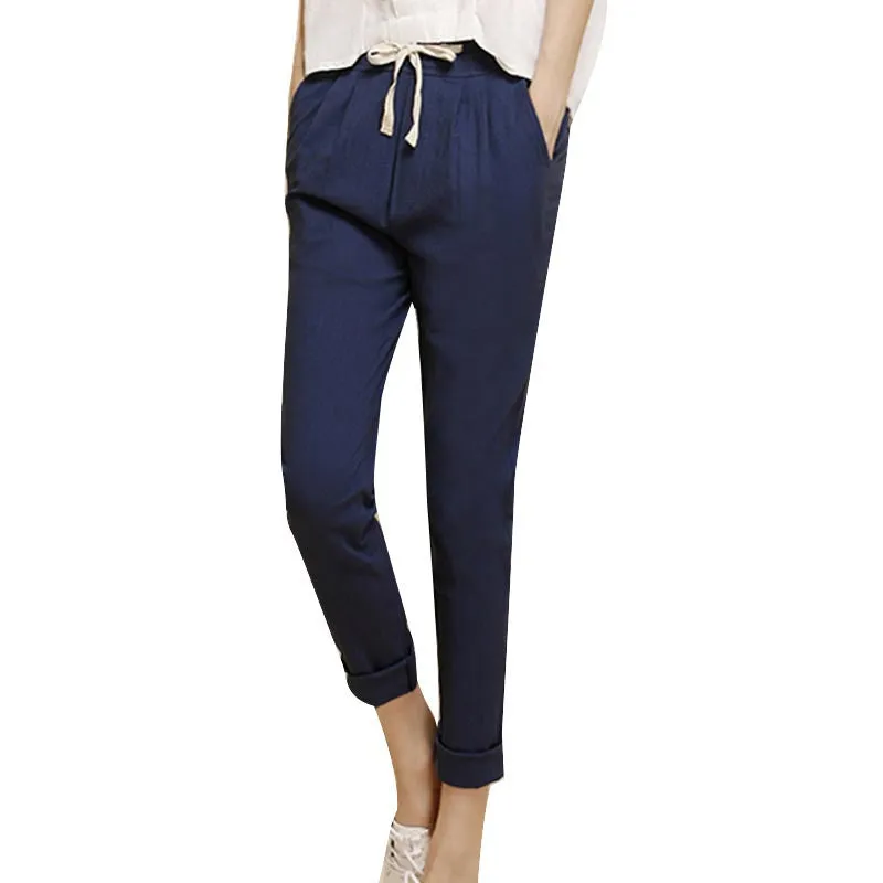 Fashionable Female High Elastic Solid Color Pants