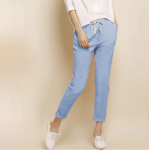 Fashionable Female High Elastic Solid Color Pants
