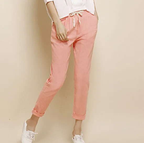Fashionable Female High Elastic Solid Color Pants