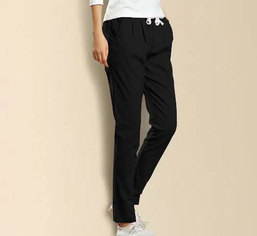 Fashionable Female High Elastic Solid Color Pants