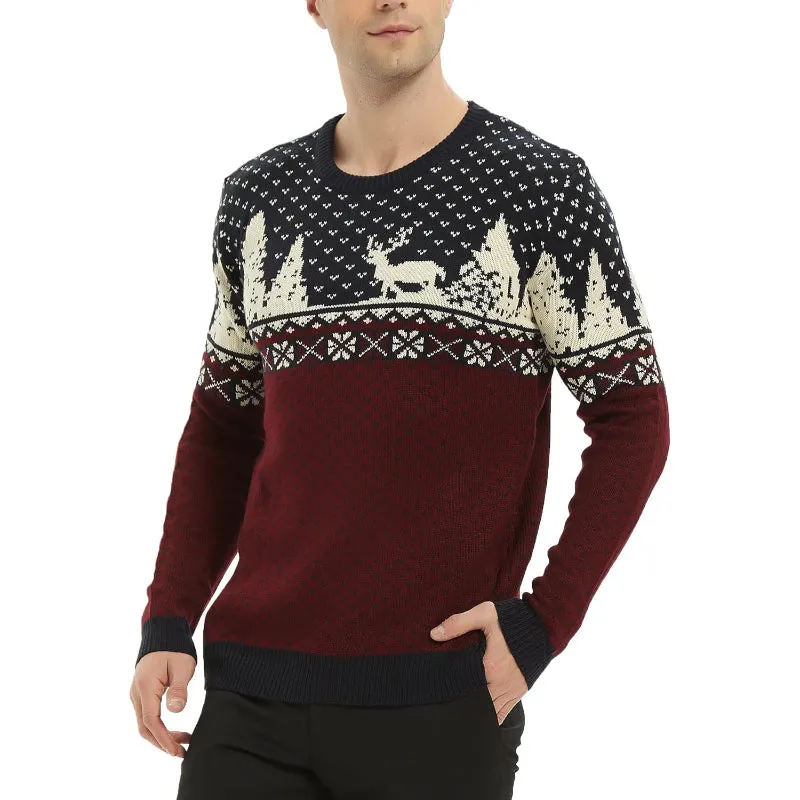 Festive Christmas Sweater Adorned with Snowflake Prints