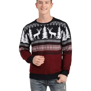 Festive Christmas Sweater Adorned with Snowflake Prints
