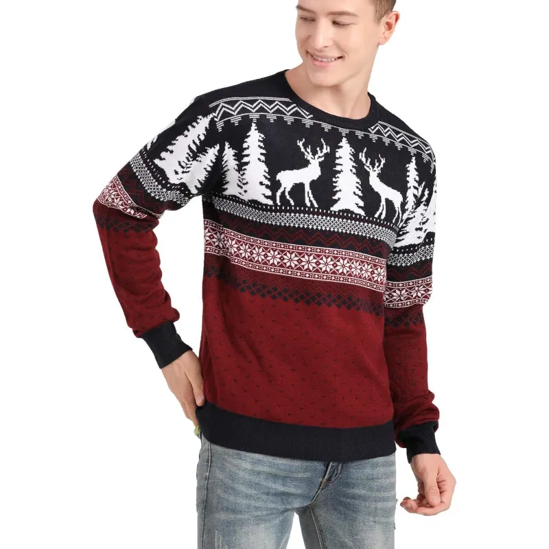 Festive Christmas Sweater Adorned with Snowflake Prints