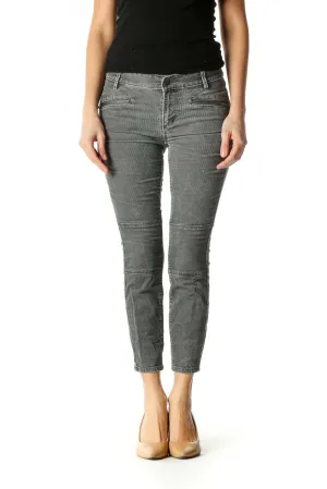 Gray Casual Skinny Jeans