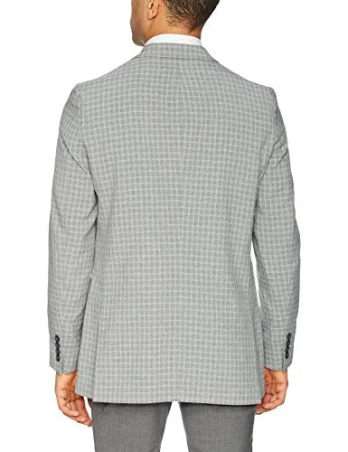 Haggar Mens Small Grid Fancy Slim Fit 2-Button Side Vent Sport Coat, Size 38S