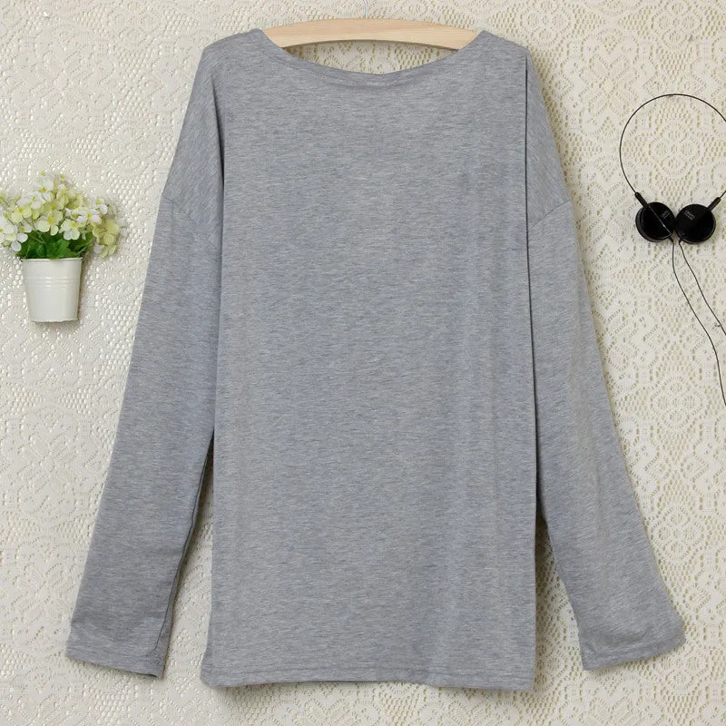 Heart Pattern Long Sleeve T-Shirt
